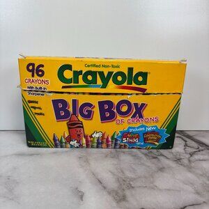 VTG Crayola 1999 Big Box 96 Crayons w/ Sharpener Opened & Some Used